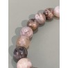 Bracelet en agate feuille de bambou, perles 8 mm.