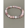 Bracelet en agate fleur de cerisier, perles 6 mm