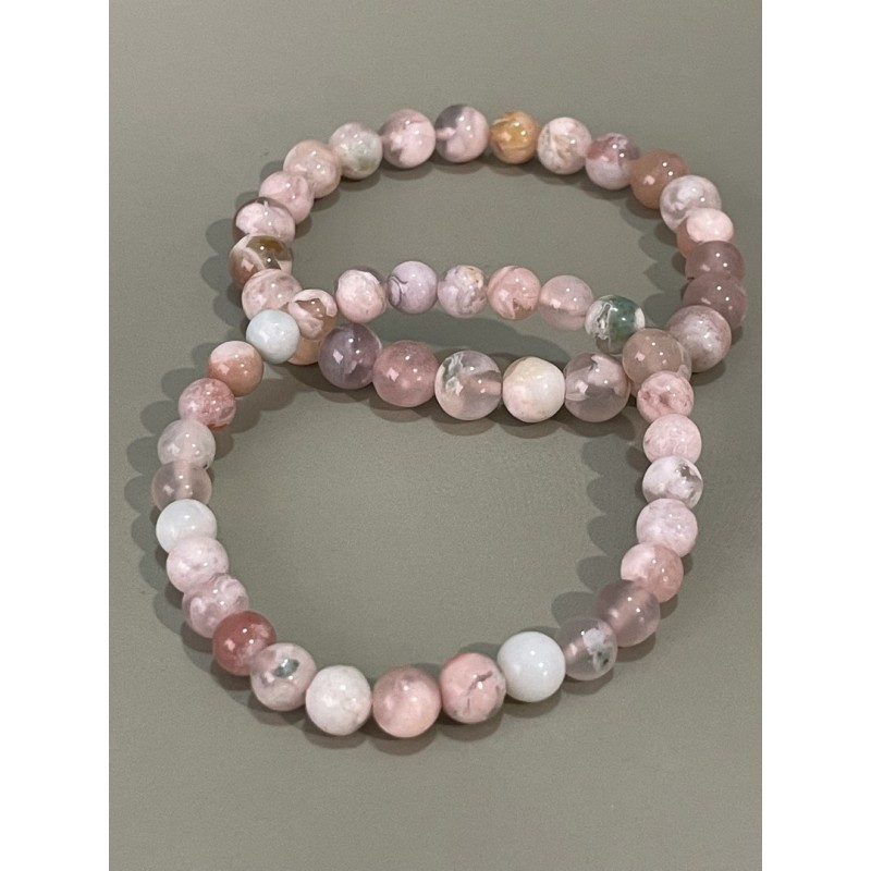 Bracelet en agate fleur de cerisier