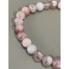Bracelet en agate fleur de cerisier, perles 6 mm