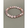 Bracelet en agate fleur de cerisier, perles 8 mm