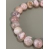Bracelet en agate fleur de cerisier, perles 8 mm