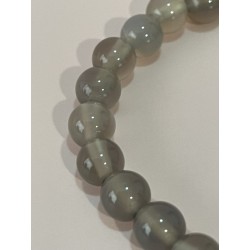 Bracelet en agate grise, en perles 6 mm.