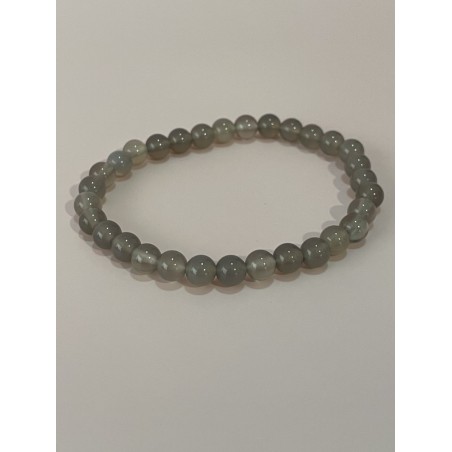 Bracelet en agate grise, en perles 6 mm.