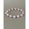 Bracelet agate blanche et grise, perles blanches 8 mm et grises 6 mm.