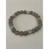 Bracelet Homme en agate grise et acier inoxydable.