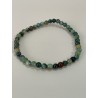 Bracelet en agate, couleurs panachées, perles 4 mm.