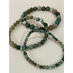 Bracelet en agate, couleurs panachées.