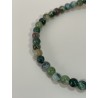 Bracelet en agate, couleurs panachées, perles 4 mm.