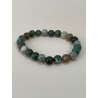 Bracelet en agate, couleurs panachées, perles 8 mm.