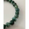 Bracelet en agate mousse verte, perles 6 mm.