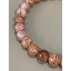 Bracelet agate mousse rose