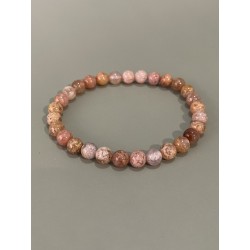 Bracelet agate mousse rose