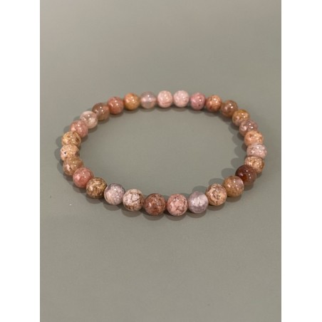 Bracelet agate mousse rose