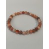 Bracelet en agate du Botswana rose, perles 6 mm.