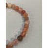 Bracelet en agate du Botswana rose, perles 6 mm.