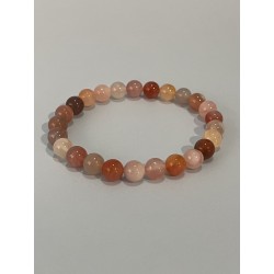 Bracelet en agate du Botswana rose, perles 8 mm.