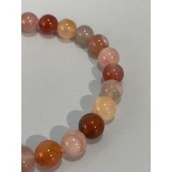 Bracelet en agate du Botswana rose, perles 8 mm.