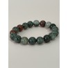 Bracelet en agate sang, perles 10 mm.