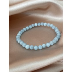 Bracelet aigue-marine qualité AA, perles 6 mm.