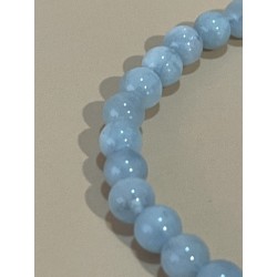 Bracelet aigue-marine qualité AA, perles 6 mm.