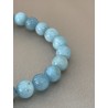 Bracelet aigue-marine qualité AA, perles 8 mm.