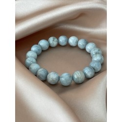 Bracelet aigue-marine qualité AA, perles 10 mm.