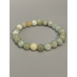 Bracelet en aigue-marine, perles 8 mm.