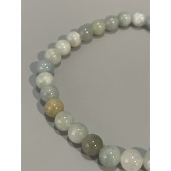 Bracelet en aigue-marine, perles 6 mm.