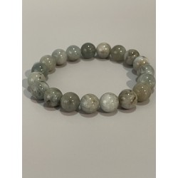 Bracelet en aigue-marine, perles 10 mm.