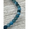 Bracelet apatite bleue, perles 4 mm.