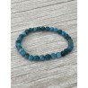 Bracelet apatite bleue, perles 6 mm.