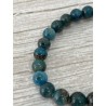 Bracelet apatite bleue, perles 8 mm.