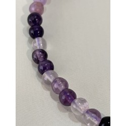 Bracelet en fluorite violette, perles 4 mm.