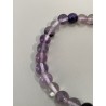 Bracelet en fluorite violette, perles 6 mm.