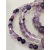 Bracelet en fluorite violette, perles 4, 6 et 8 mm.