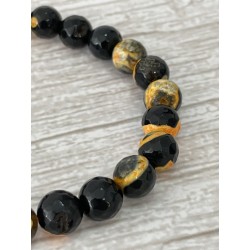 Bracelet en jaspe éclipse, en perles 8 mm facettées.