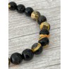 Bracelet en jaspe éclipse, en perles 8 mm facettées.