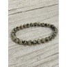 Bracelet en jaspe dalmatien, perles 6 mm.