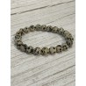 Bracelet en jaspe dalmatien, perles 8 mm.