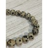 Bracelet en jaspe dalmatien, perles 8 mm.