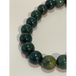 Bracelet en jaspe héliotrope, perles 8 mm.