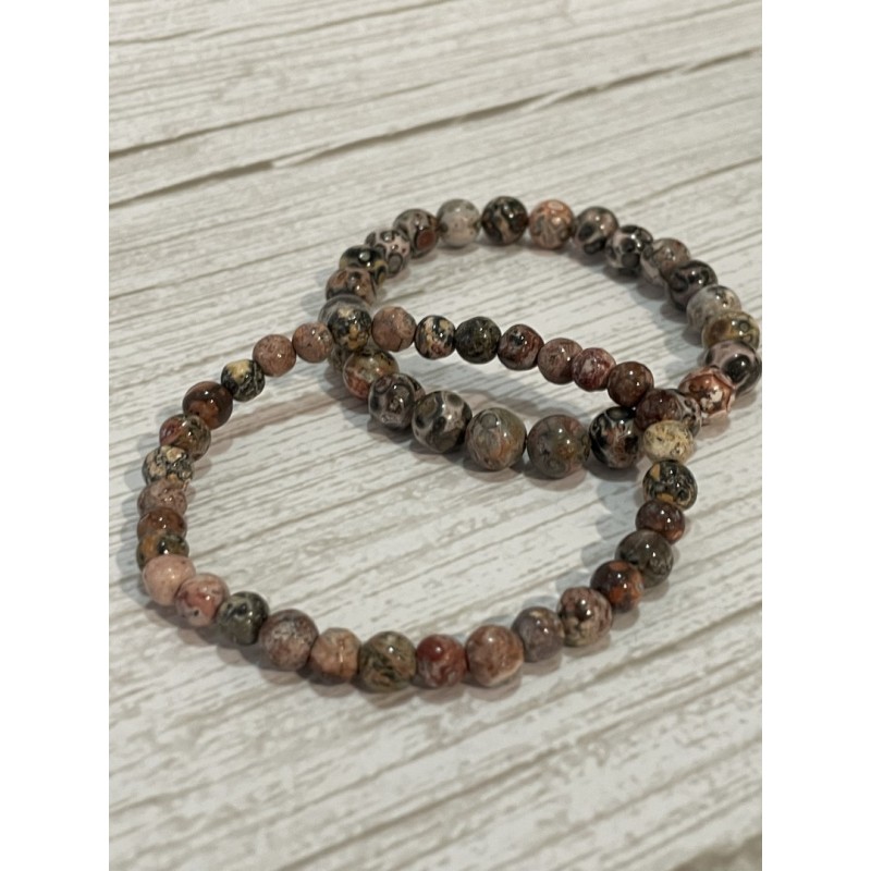 Bracelet en jaspe léopard