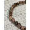 Bracelet en jaspe léopard, perles 6 mm.