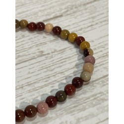 Bracelet en jaspe mokaïte, perles 4 mm.