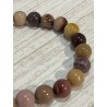 Bracelet en jaspe mokaïte, perles 8 mm.