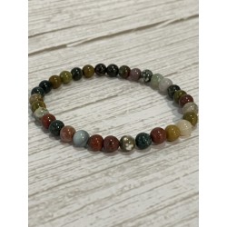 Bracelet en jaspe océan, perles 6 mm.