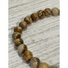 Bracelet en jaspe paysage, perles 6 mm.
