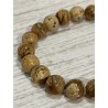 Bracelet en jaspe paysage, perles 8 mm.
