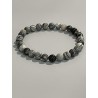 Bracelet en jaspe Picasso, perles 6 mm.